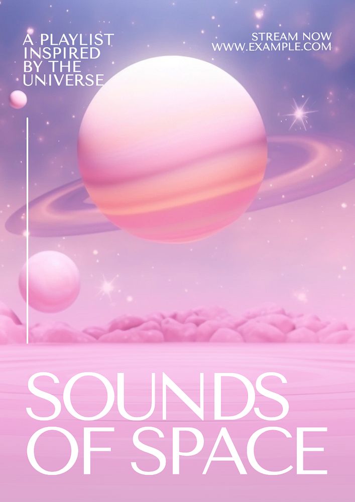 Space playlist editable poster template