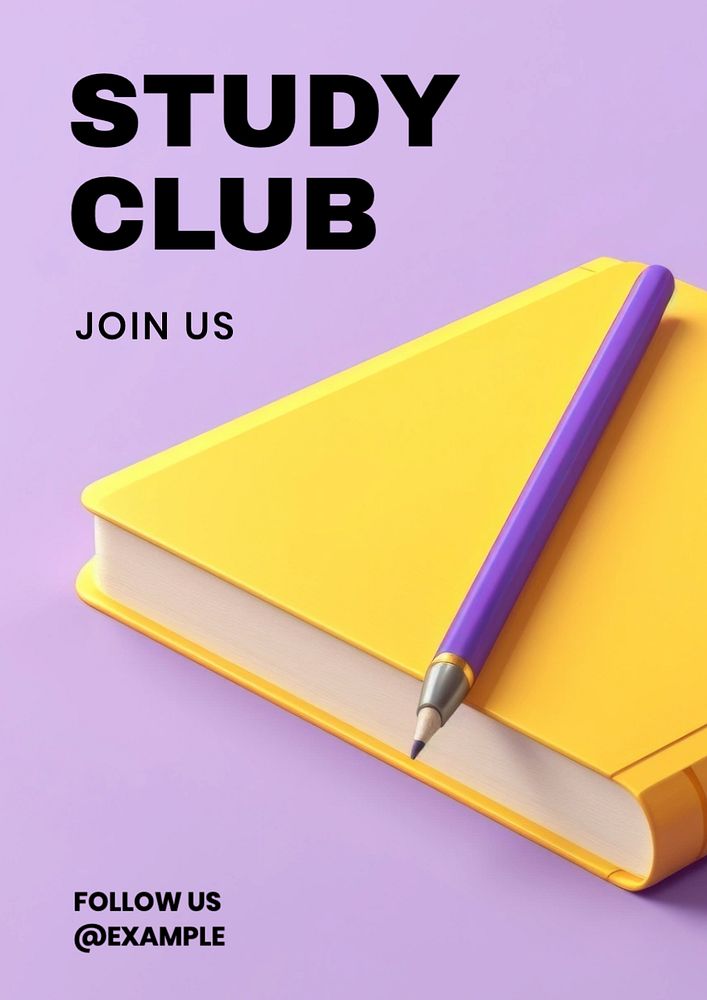 Study club editable poster template