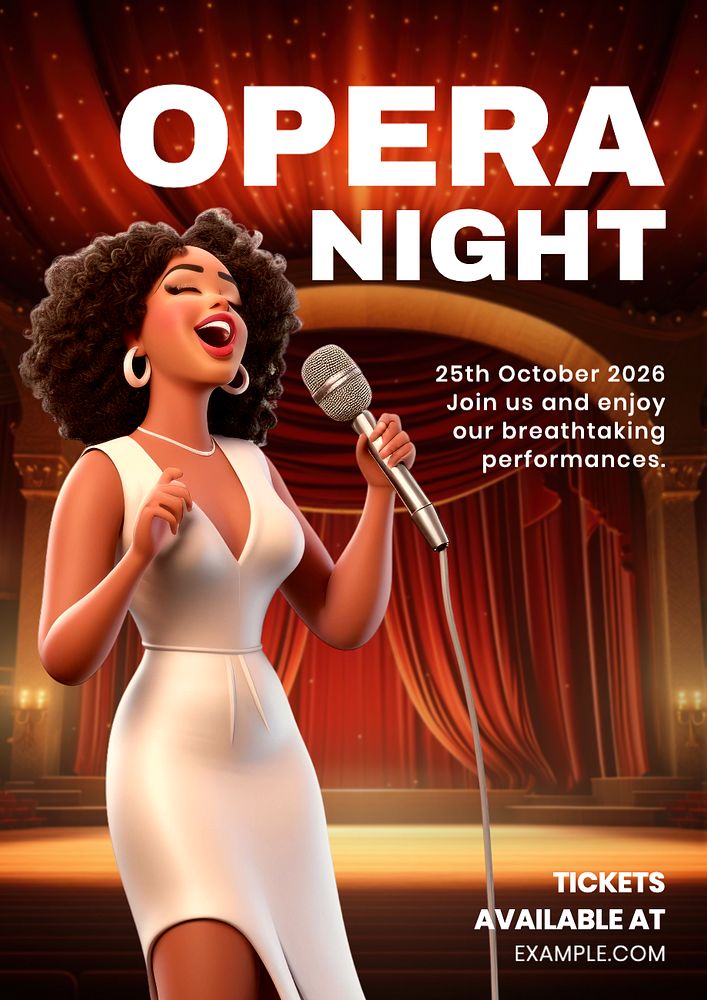 Opera night editable poster template