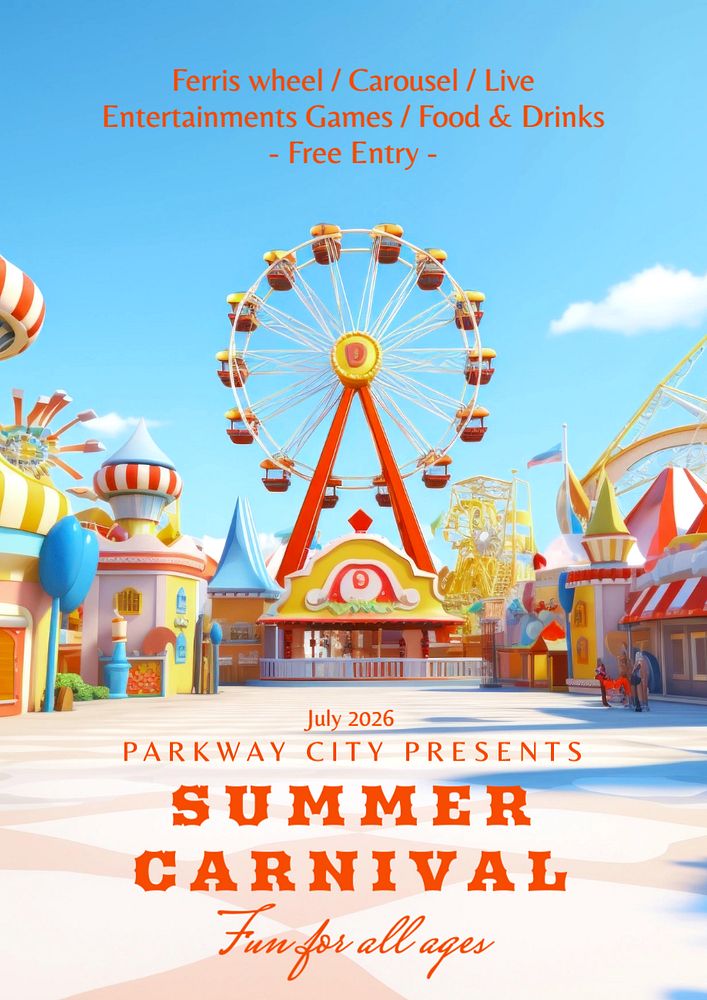 Summer carnival editable poster template