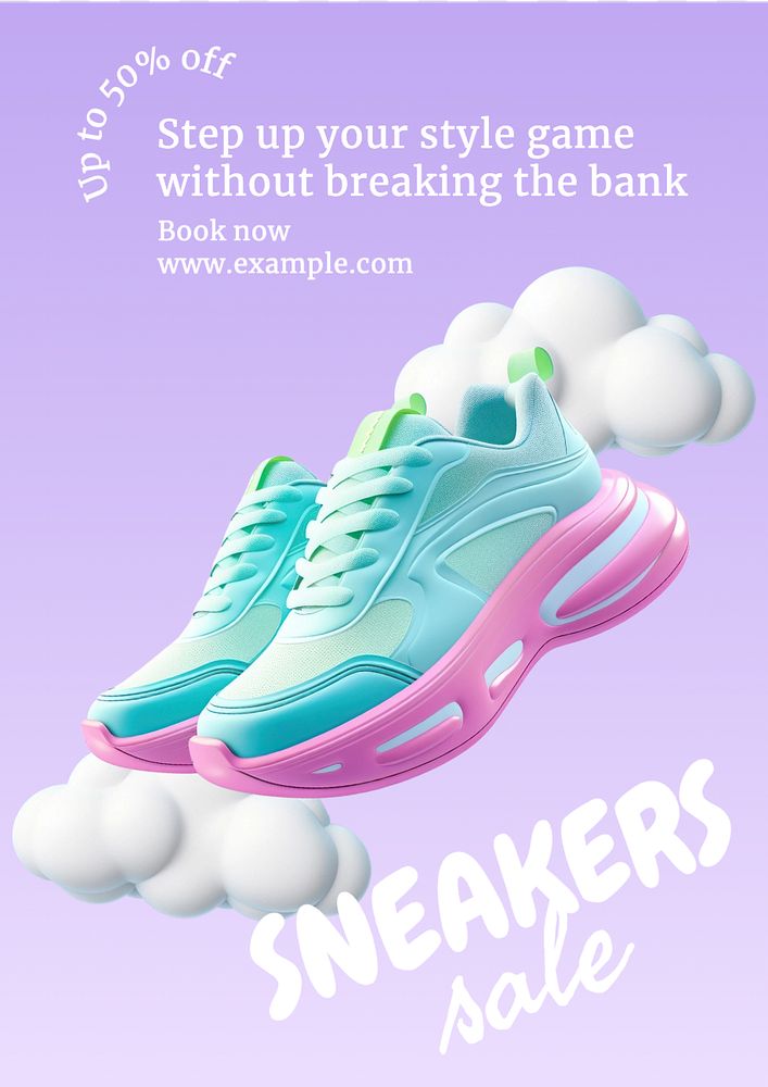 Sneakers sale editable poster template