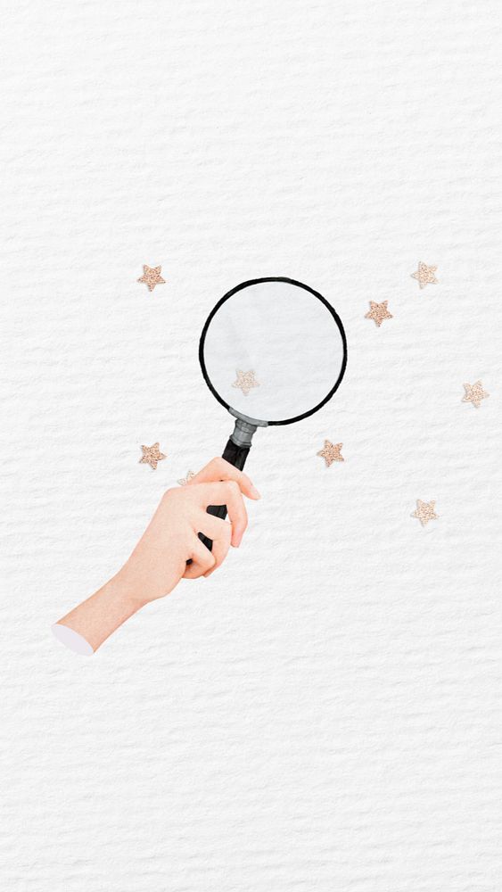 Magnifying glass iPhone wallpaper, creative business remix, editable design