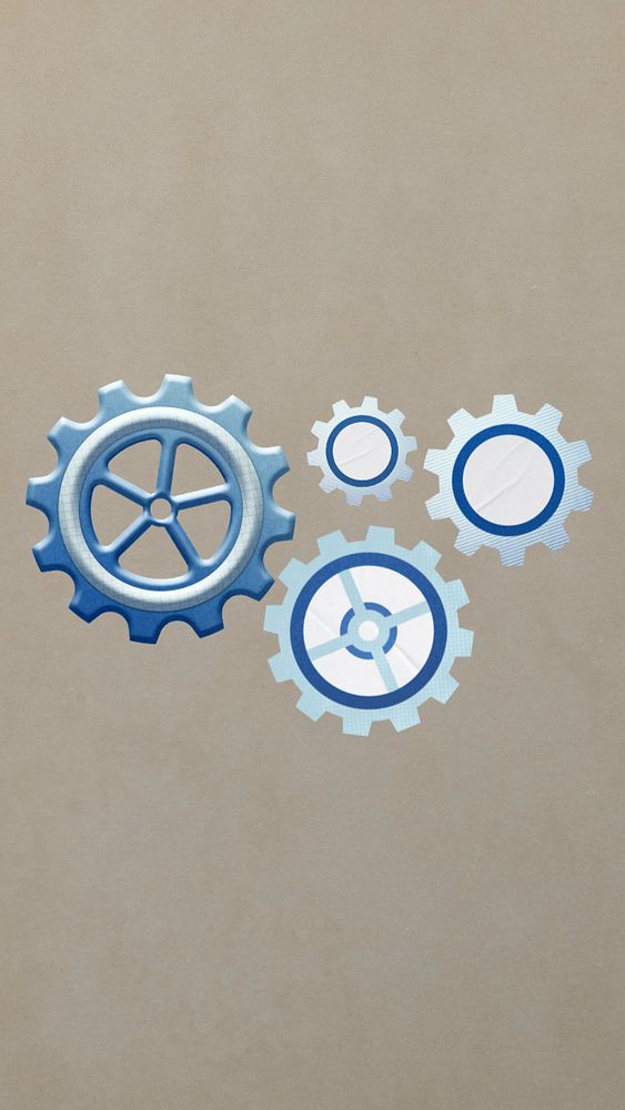 Business cogwheel iPhone wallpaper, creative remix, editable design