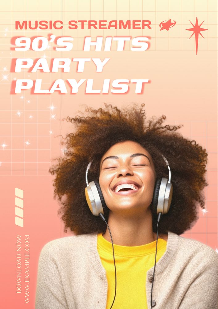 Party playlist editable poster template