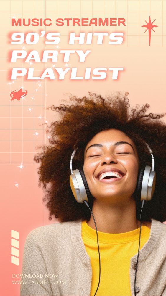 Party playlist Instagram story template, editable social media design