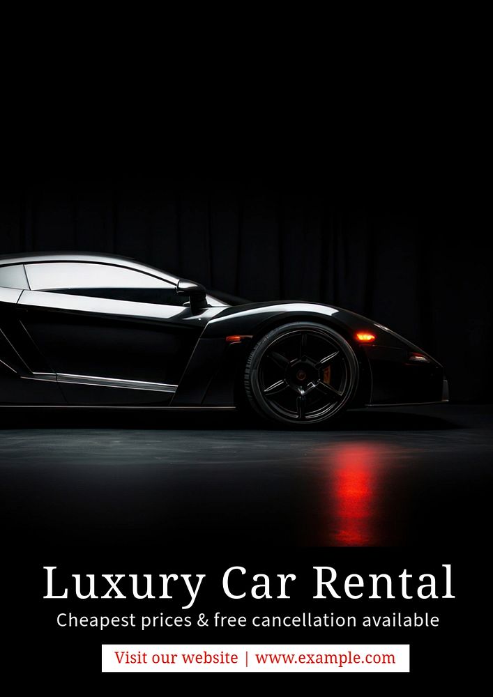 Luxury car rental editable poster template