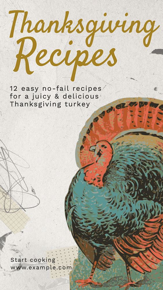 Thanksgiving recipe Instagram story template, editable social media design