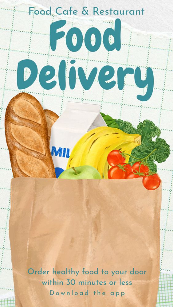 Food delivery Instagram story template, editable social media design