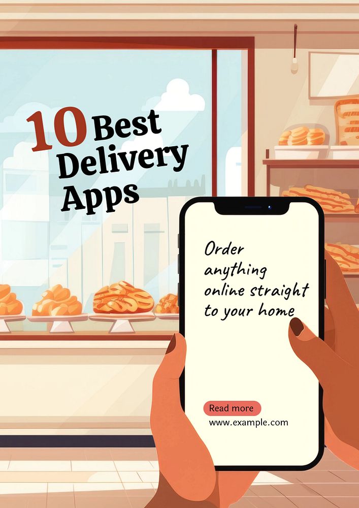 Best delivery apps editable poster template