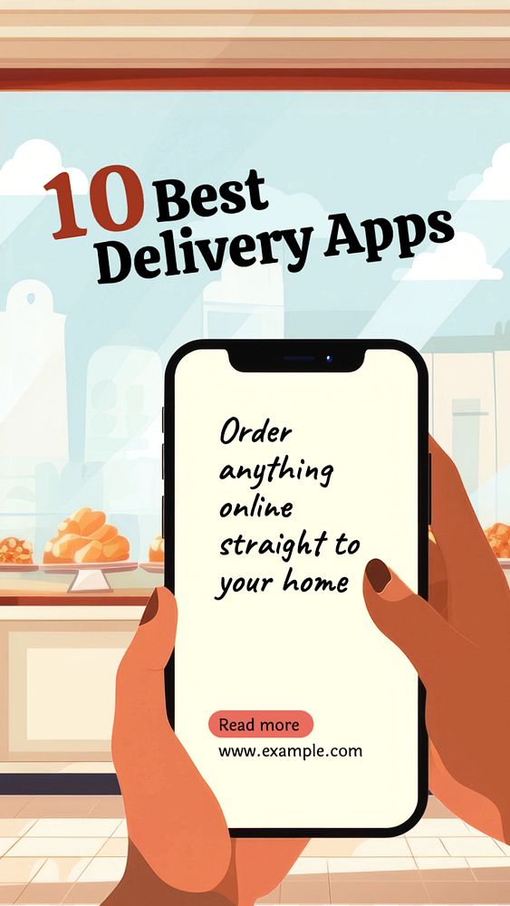 Best delivery apps Instagram story template, editable social media design