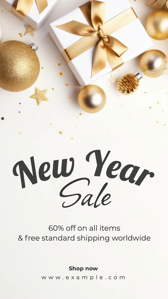 New Year sale Instagram story template, editable social media design