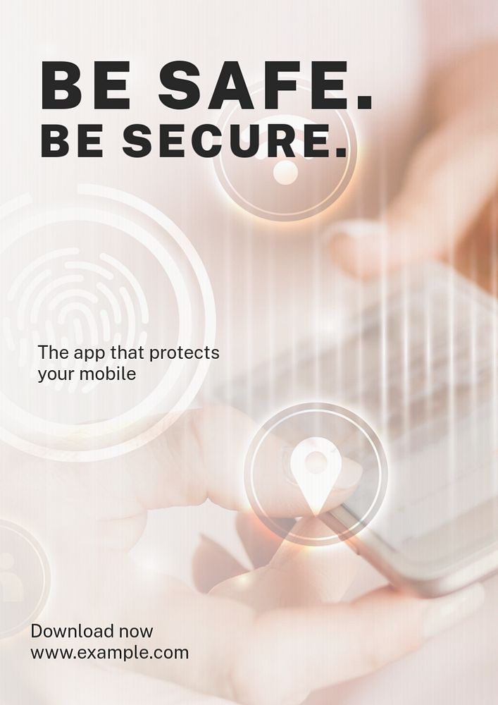 Phone security editable poster template