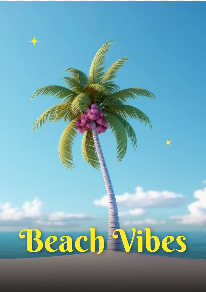 Beach Vibes editable poster template