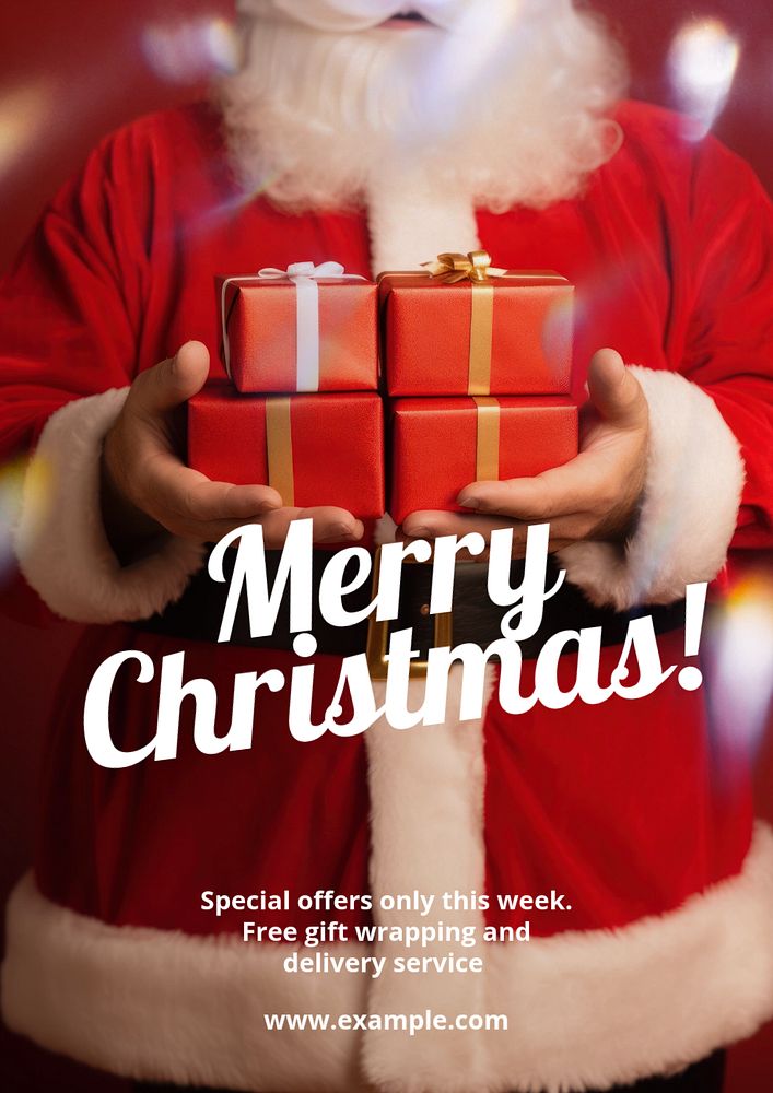 Christmas sale editable poster template