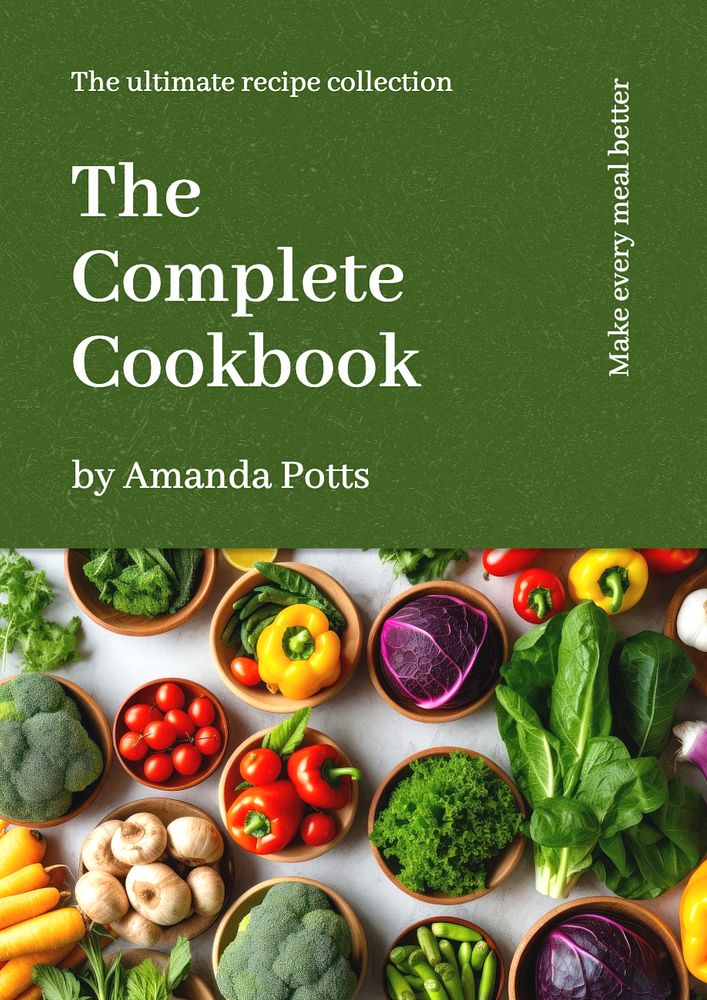 Cookbook cover template, editable design