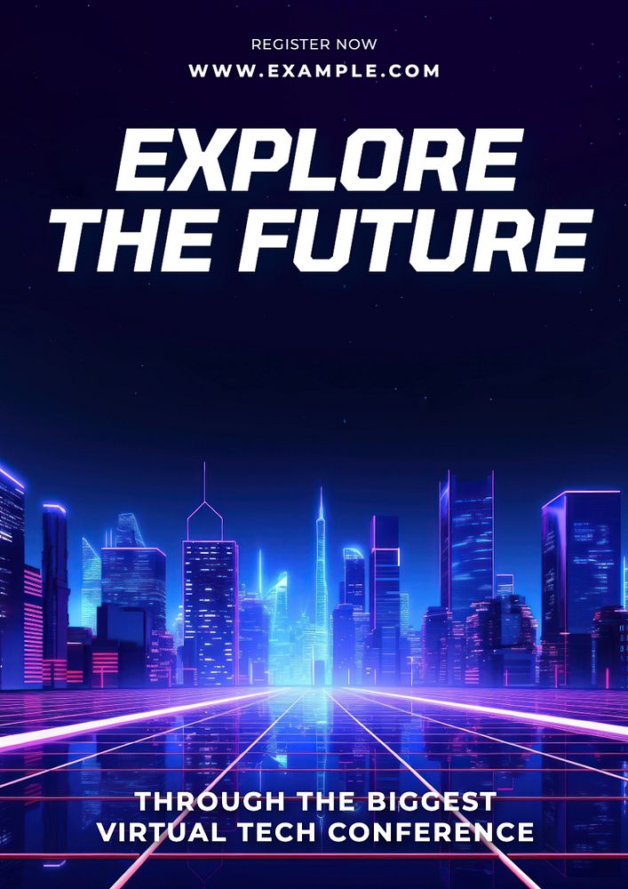 Explore the future editable poster template