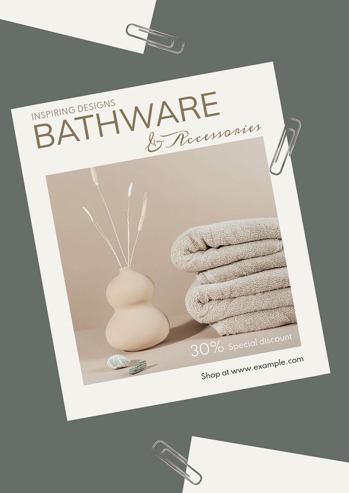 Bathware editable poster template