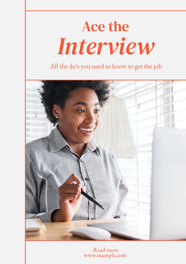 Interview tips editable poster template