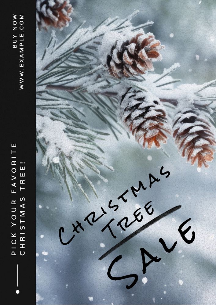 Christmas tree sale poster template, editable text