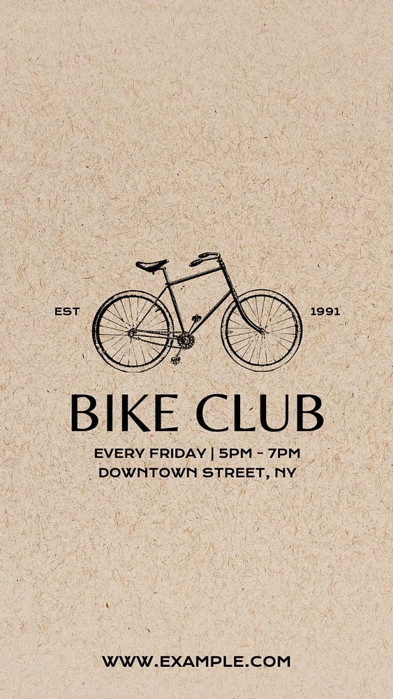 Bike club ads Instagram story template, editable text