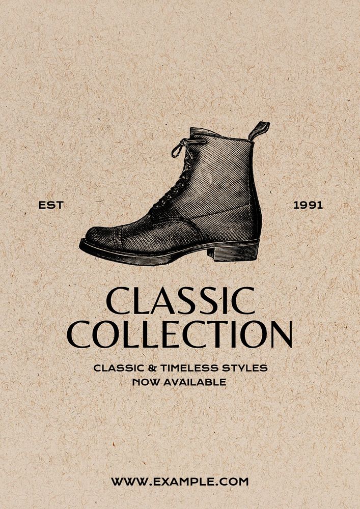 Classic collection poster template, editable text and design