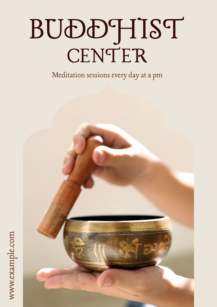 Buddhist center editable poster template