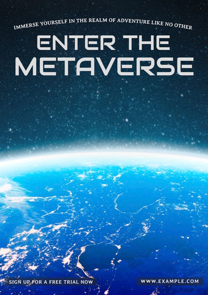 Metaverse poster template, editable text and design