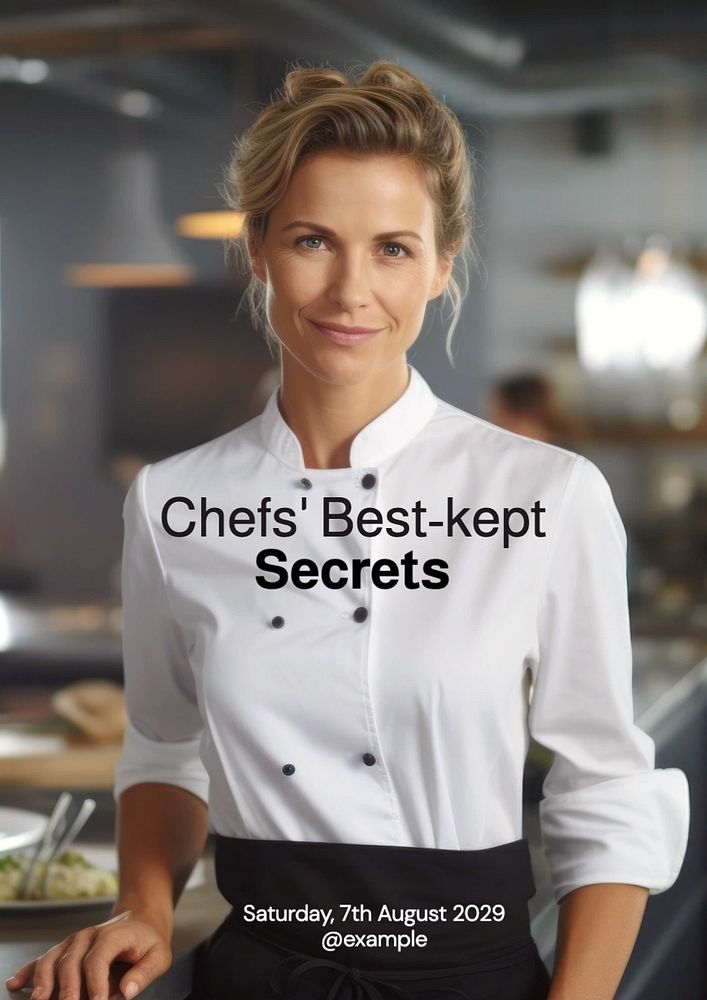 Chefs' secrets poster template, editable text and design