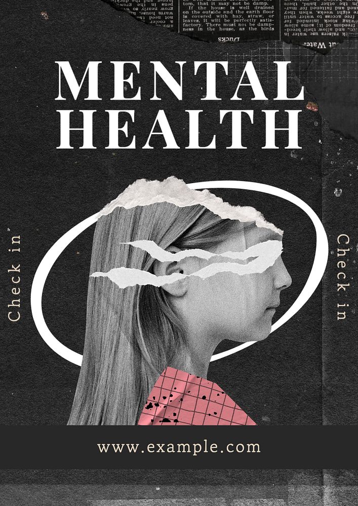 Mental health poster template, editable text and design