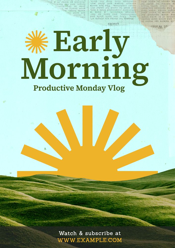 Early morning poster template, editable text and design