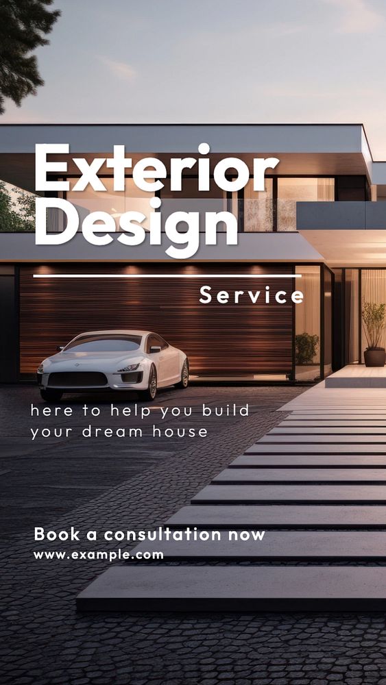 Exterior design service Instagram story template, editable text