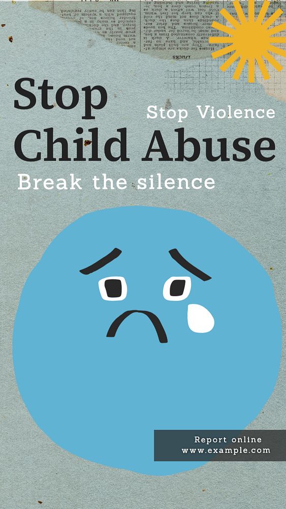 Child abuse Instagram story template, editable text