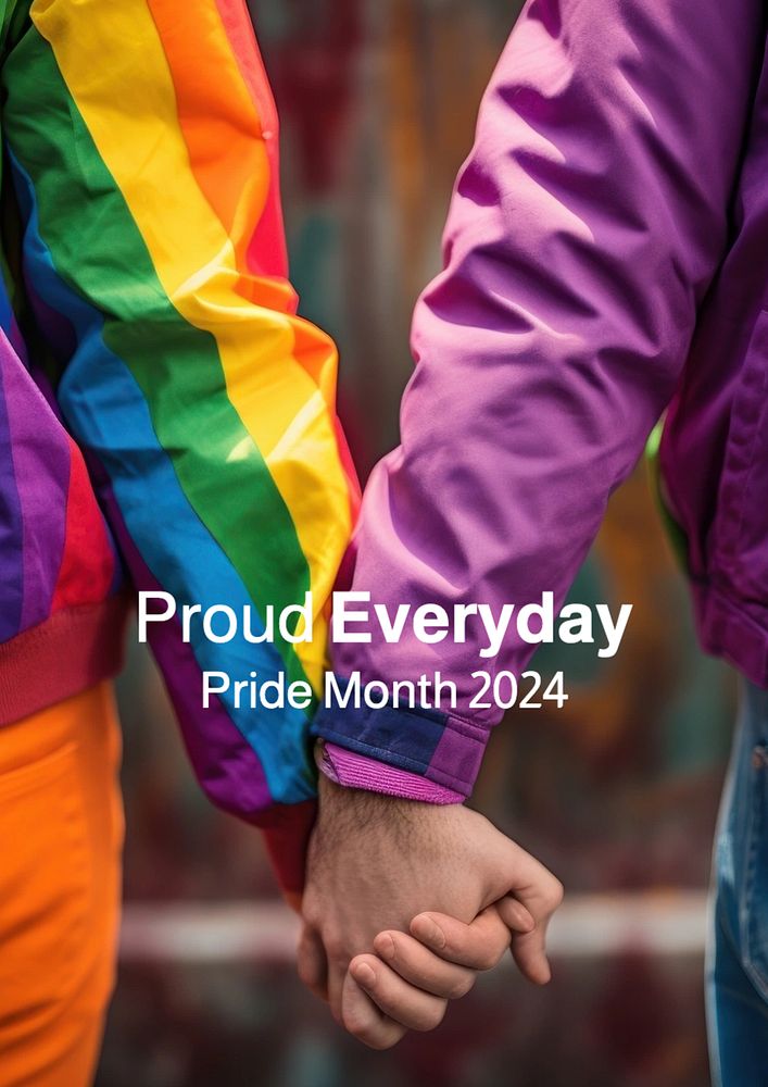 Pride month poster template, editable text and design