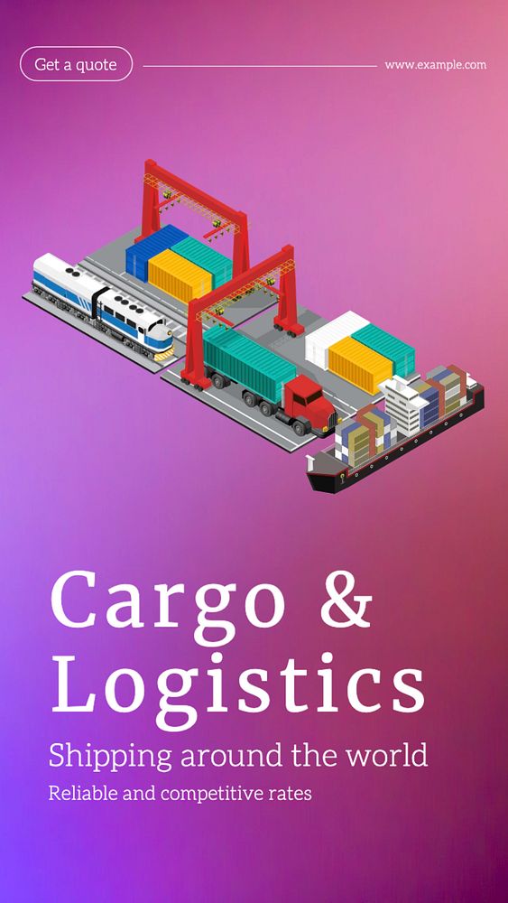 Cargo & logistics Instagram story template, editable text