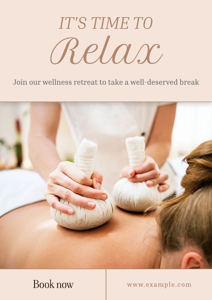 Wellness retreat poster template, editable text and design