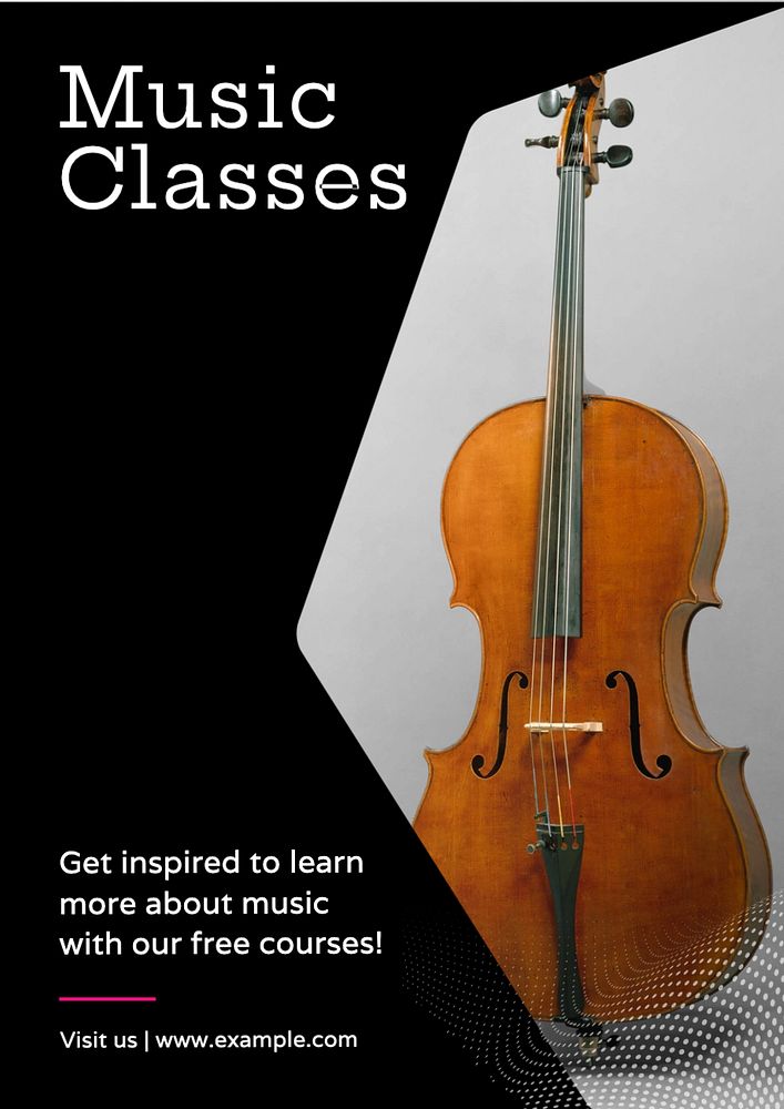 Music classes poster template, editable text and design