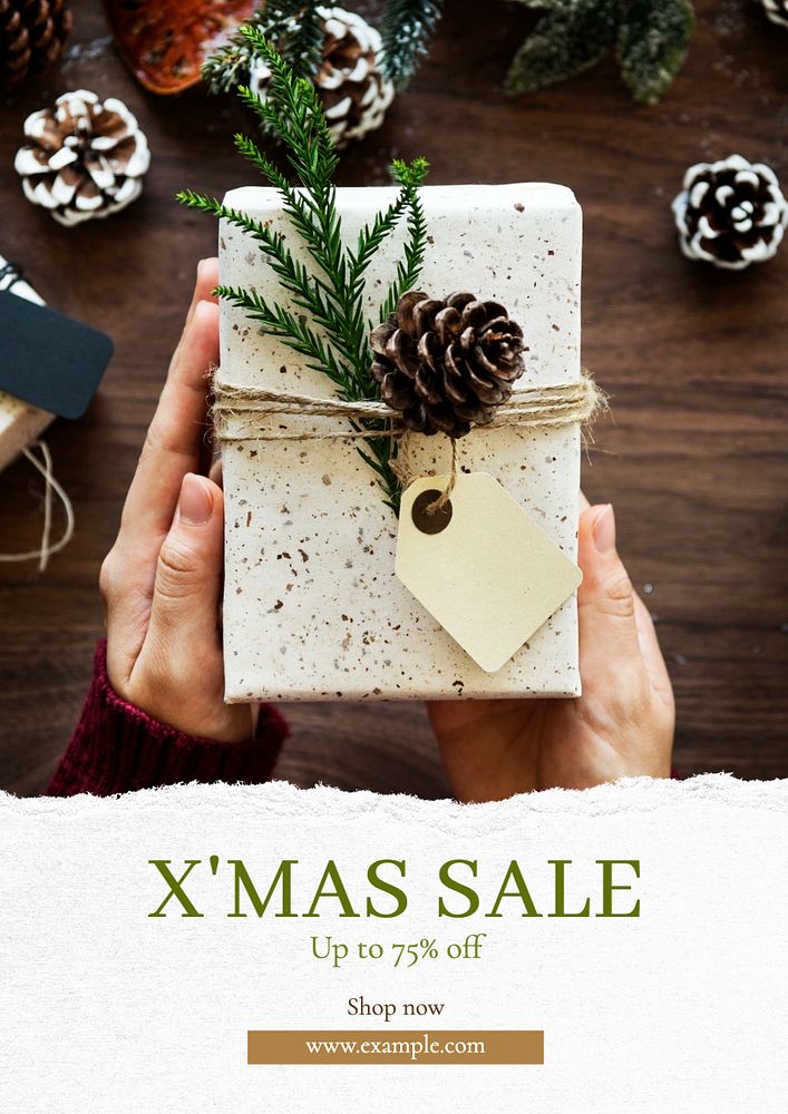 Xmas sale poster template, editable text and design