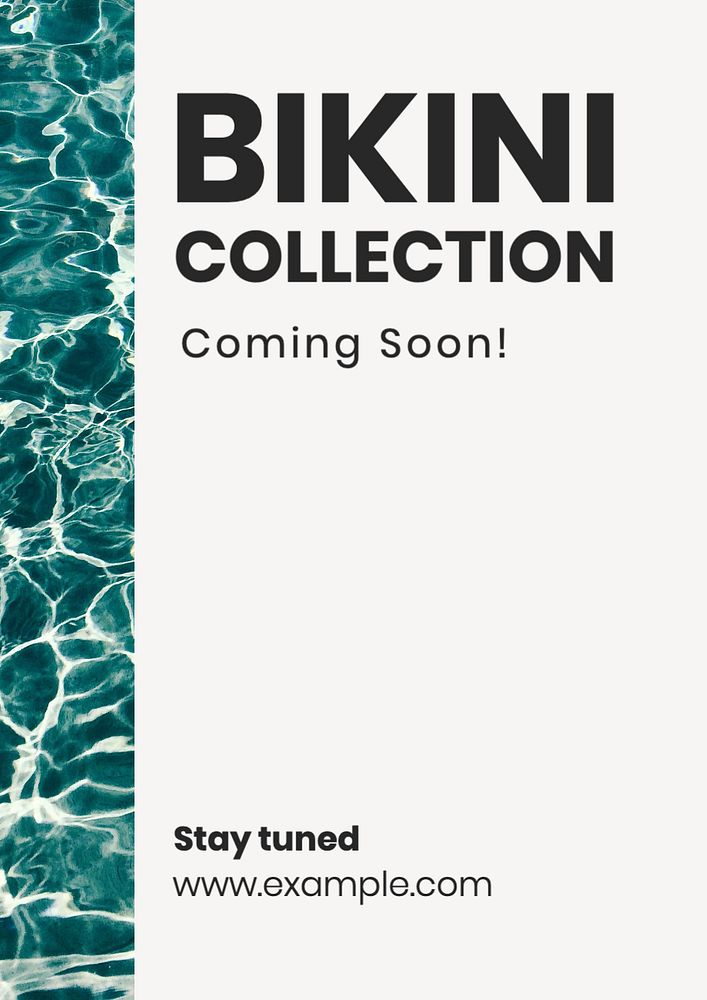 Swimwear & bikini poster template, editable text and design