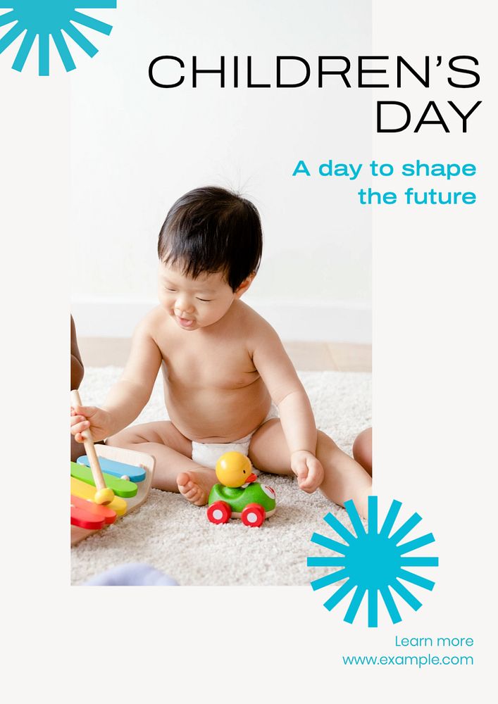 World children's day poster template, editable text and design