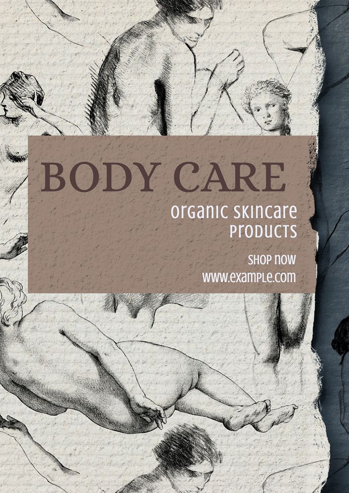 Body care poster template, editable text and design