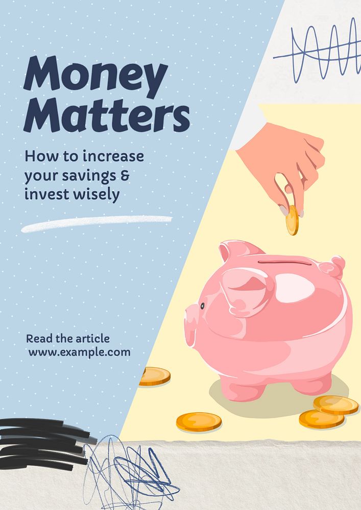 Money & investment poster template, editable text and design