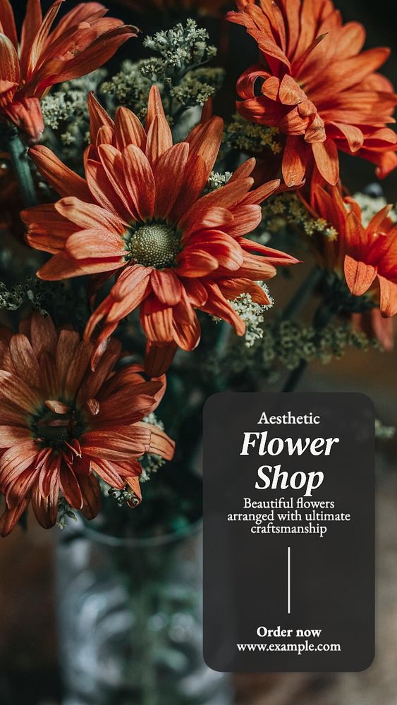 Flower shop Facebook story template, editable design