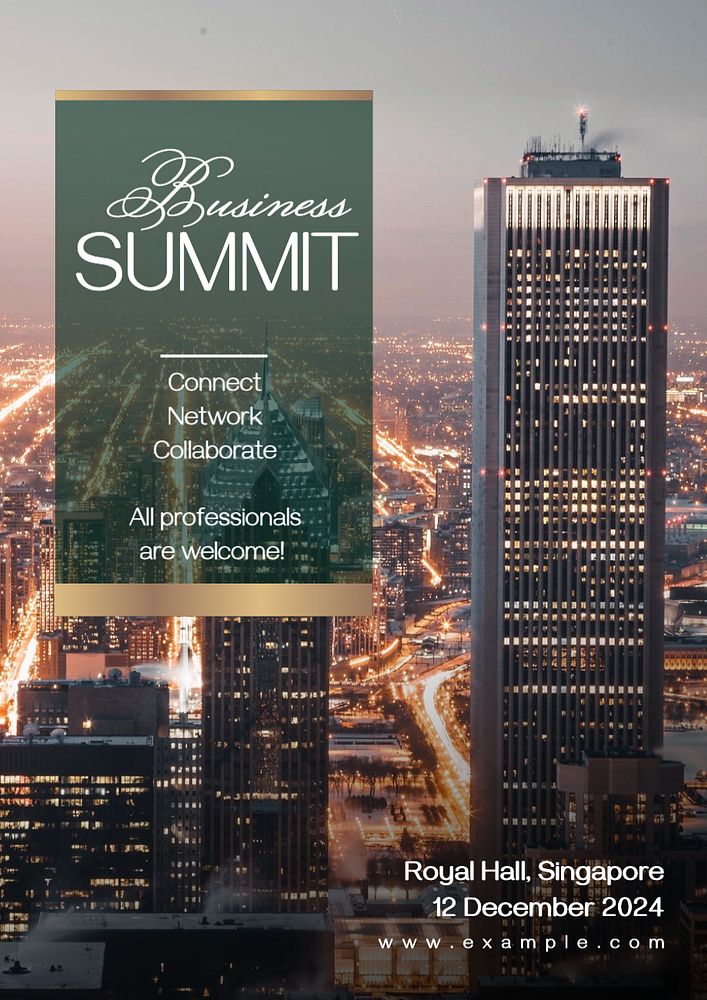 Business summit poster template, editable text and design