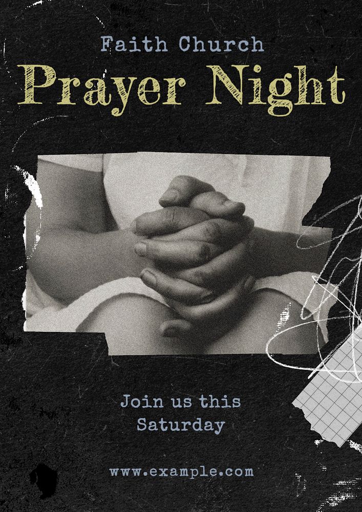 Prayer night poster template, editable text and design