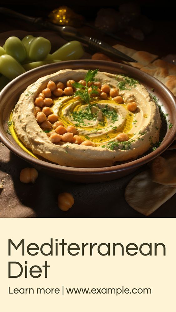 Mediterranean diet Instagram story template, editable text