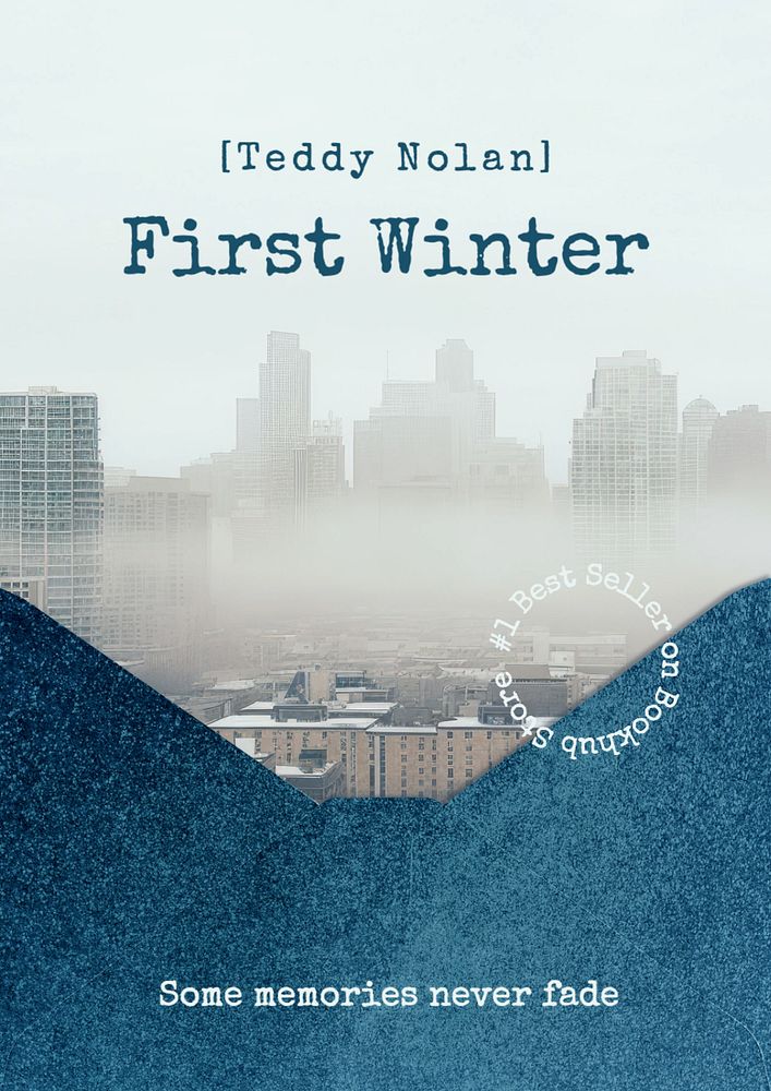 First winter book cover template, editable design