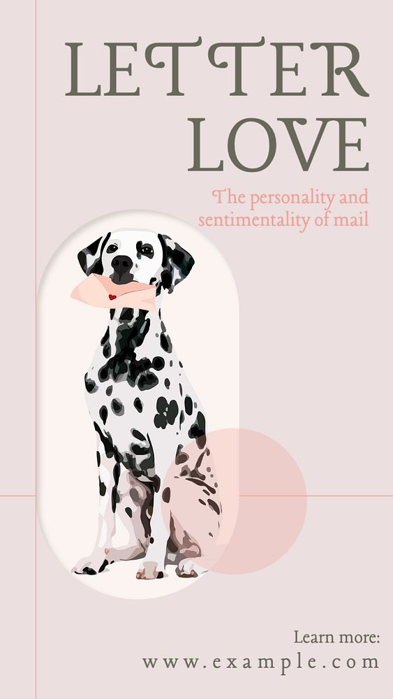 Letter love Facebook story template, editable design