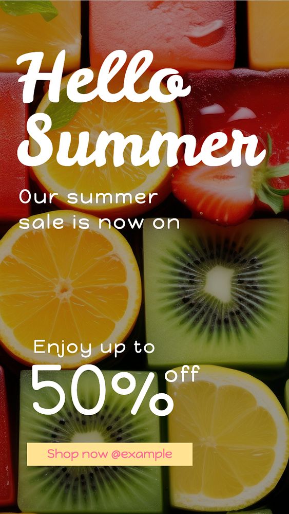 Summer sale Instagram story template, editable text