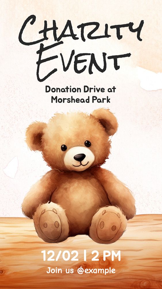 Charity event Instagram story template, editable text