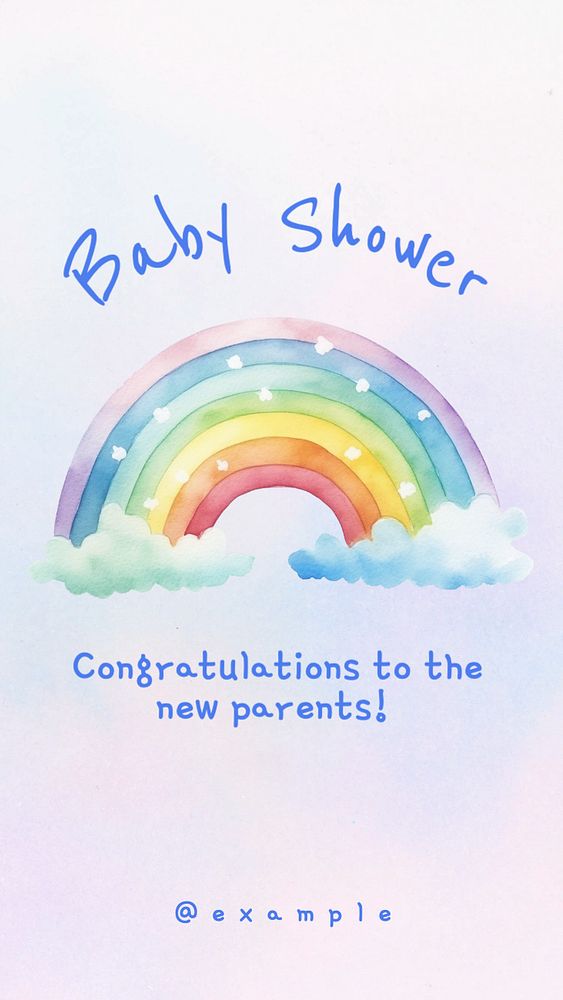 Baby shower Instagram story template, editable text